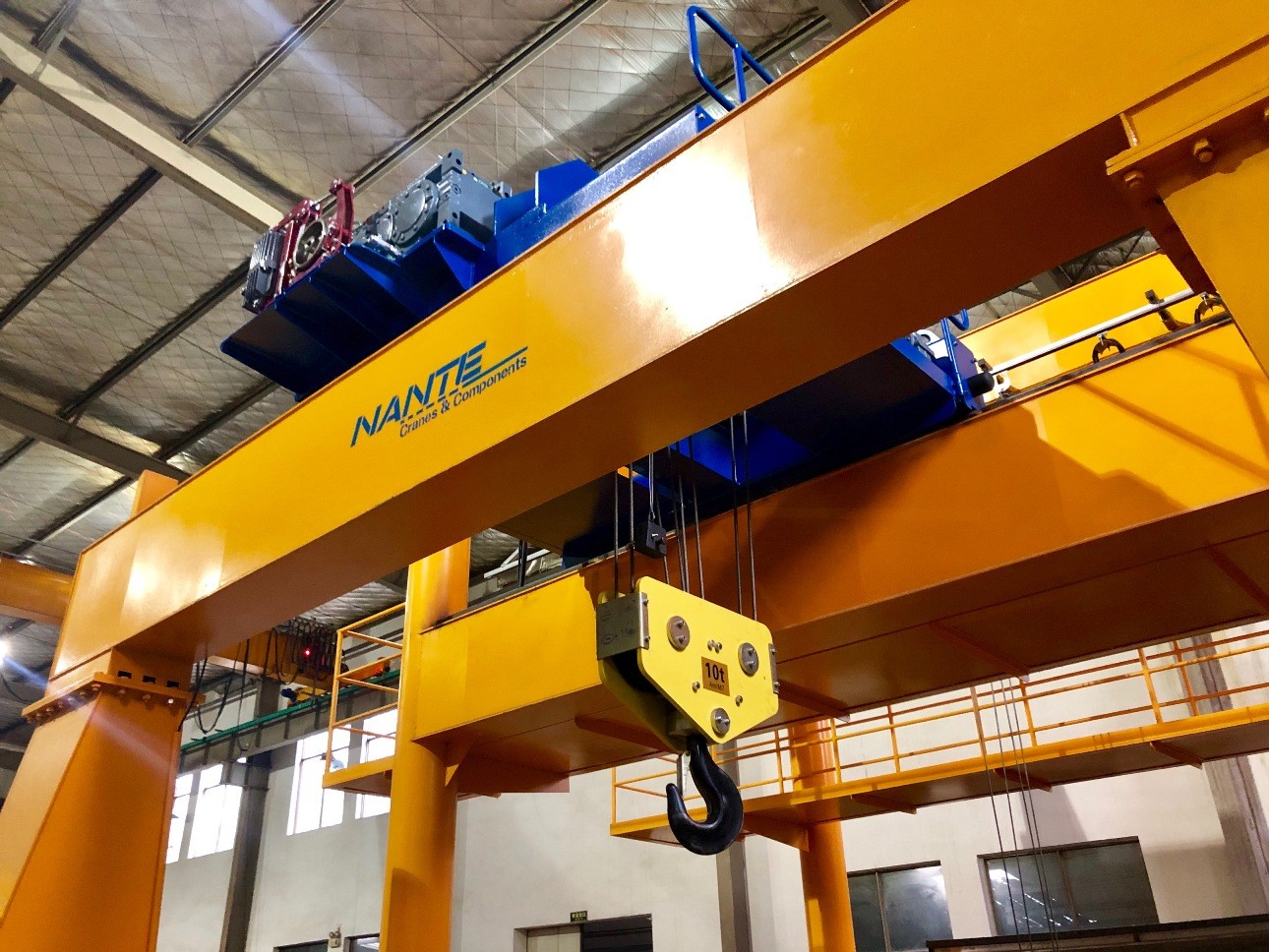 Double Girder Wire Rope Mini Electric Hoist / Winch With Trolley In Yellow