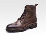 Autumn Brand Mens White Leather Boots Breathable Mens High Top Casual Shoes