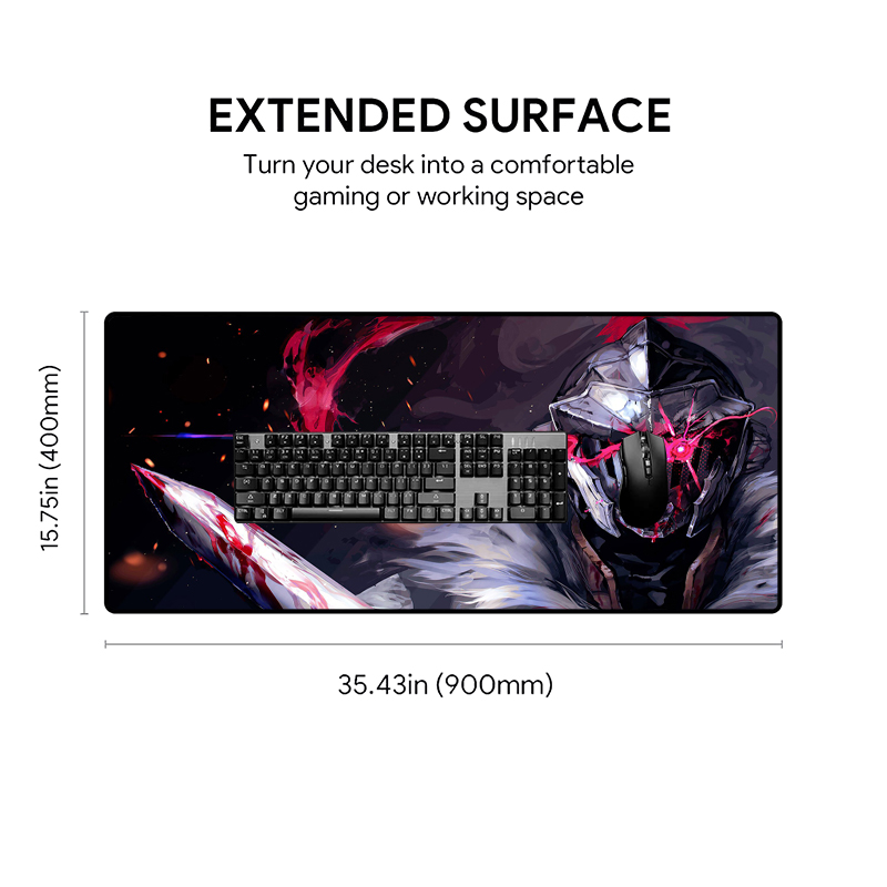 Asdantu Extended Anime Gaming Mouse Pad XL Size 900X400 Anti-Slip Rubber Base Mouse Mat