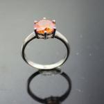 Sterling Silver 8mm Round Amethyst Cubic Zirconia Ring(JY052)