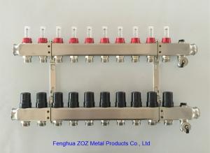 Wholesale 10 Port Stainless Steel 304 Underfloor Heating Manifold Set , China OEM Stainless Steel Manifold for Floor Heating from china suppliers