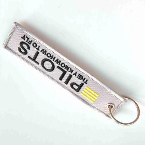 Wholesale Minimalist Pilot Keychain - &quot;THEY KNOW HOW TO FLY&quot; Quote / Stylish Yellow Trim from china suppliers