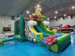Outdoor Bounce House With Slide Jungle Animals Inflatable Bouncy Castle With