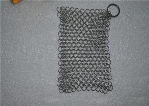 Wholesale 304 6*8 Inch Stainless Steel Chainmail Scrubber / Chainmail Cast Iron Scrubber from china suppliers