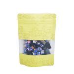 Yellow Maple Leaf Design Foil Coated Smell Proof Stand Up Zipper Pouch Bags with