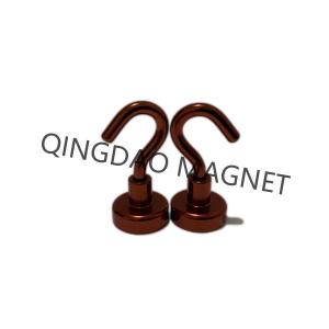 Wholesale Sintered NdFeB Hook Magnet, N35,16KGS, Permenent Hook Magnets in Red Color from china suppliers