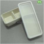 2 Compartments Disposable Sugarcane Pulp Condiment Dispenser-Eco-Friendly