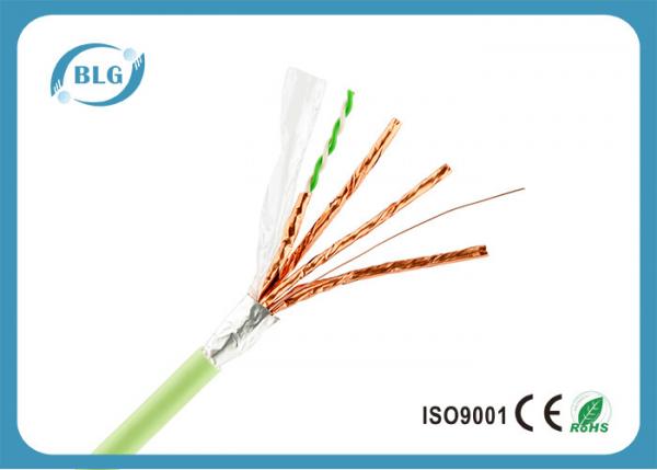 Quality 24AWG PVC Jacket Ethernet Cat 6a Cable / 4 Pairs Cat6a Shielded Plenum Cable for sale