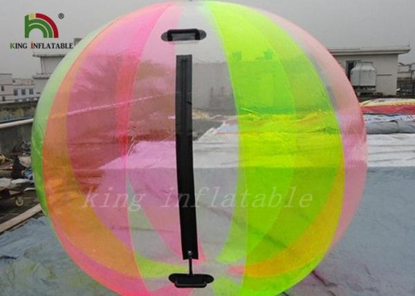 Rainbow colored 1.0mm PVC / TPU Inflatable Water Walking Ball , Water Zorb Ball