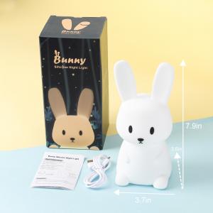 Wholesale Cute Soft Rabbit Silicone LED Night Light With Touch Sensor Color Change from china suppliers