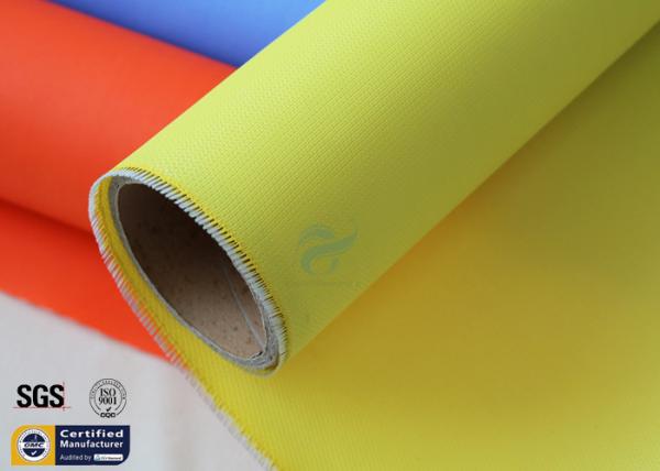 Quality Yellow Acrylic Coated Fibreglass Fabric 0.43MM 530GSM 500℉ Welding Blanket for sale