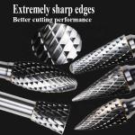 Double Cut Extra Long Air Tools Carbide Rotary Burr 0.5mm