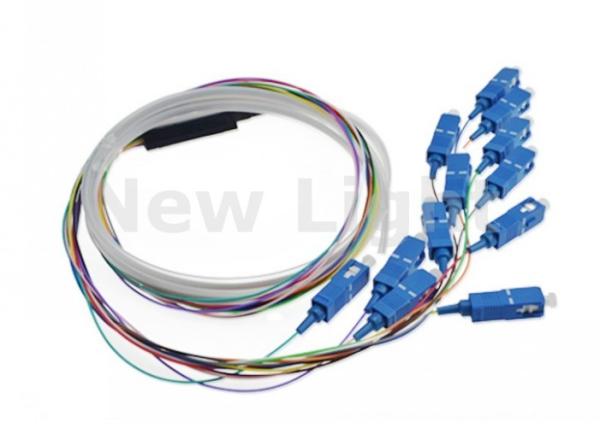 SC UPC Fiber Optic Jumper Cables 12 Core Fiber Pigail 0.9mm For Data Transmissio