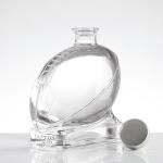 375ml Clear Glass Ball Shape Vodka Bottle with Cork and Hot Stamping