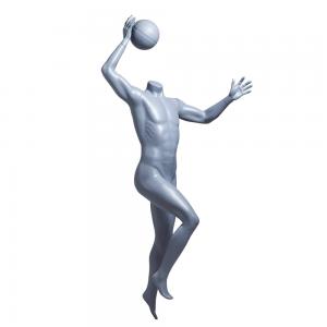 China Basketball Male Sports Mannequin , Matte Glass Fiber Headless Male Mannequin on sale