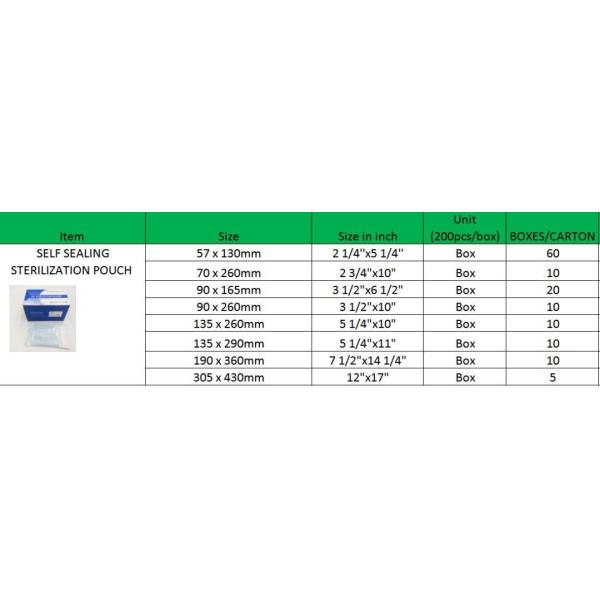 self sealing sterilization pouch