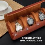 Watch Travel Case, Watch Roll for 3 Watches,Premium Faux Leather, Gift-box