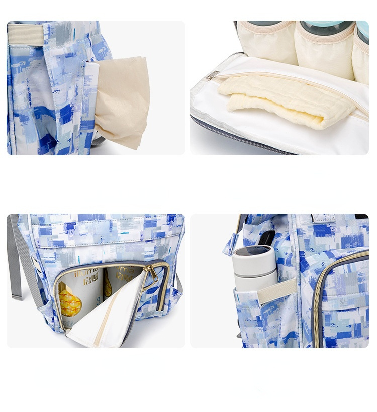Factory Hot Sell Mommy Outdoor Travel Baby Diaper Bags Large Capacity with Kids Stroller Strap Backpack for Mom Mochila