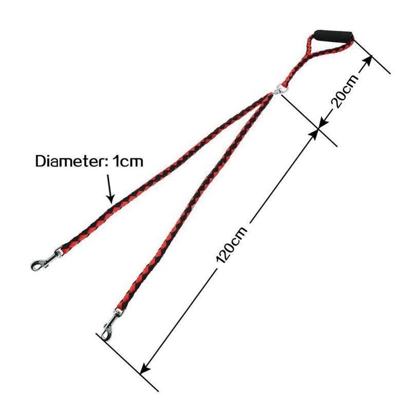 2 handle dog leash