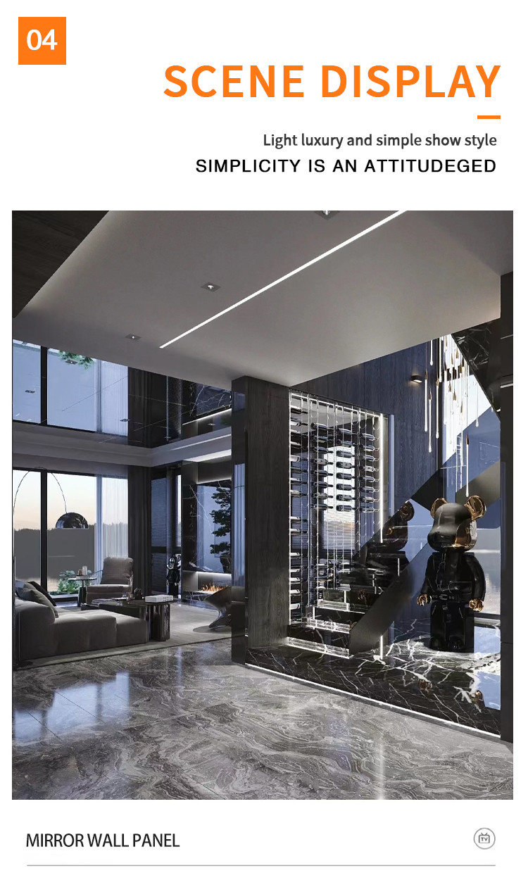 ISO9001 Mirror PVC Bamboo Charcoal Wall Panels Moistureproof
