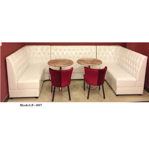 Cheap Price High Back Round Curved Corner Sofa Booth Seating Leather Restaurant Booth Sofa