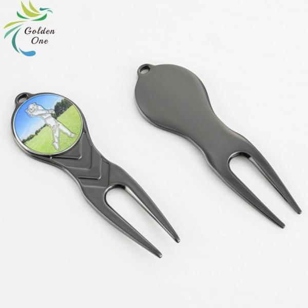 Wholesale single double pronged forks golf accessories metal zinc alloy colorful