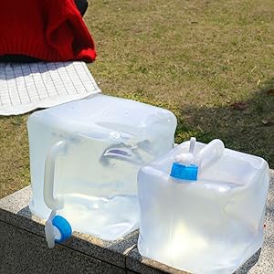 Collapsible Water Container With Spigot 2.6 Gallon, Foldable Camping Water Storage Jug Portable Water Tank Canteen For Outdoor Hiking, Fishing,