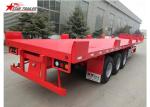 12 Wheels 13 Meters Platform Semi Trailer 3 Axles Low Alloy Steel Material