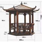 Arbours Traditional Chinese Wood Gazebo Outdoor 3.4m Solid Pagoda Garden