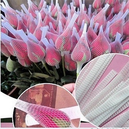 White Extruded Rose Protective Netting Sleeve PE Protective Mesh Net for Rose