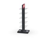 Black Metal Display Racks Floor Pegboard Store Double Sided Metal Display Stand
