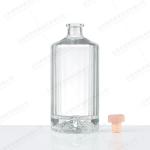 Accptable Clear Surface Handling 750ml Vodka Spirit Gin Rum Glass Liquor Bottle