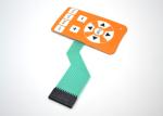 PET / PC Material Embossed Metal Dome Membrane Switch Orange Color Printing