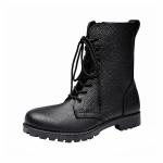 Split Embossed Leather Combat Tactical Boots Officer Police Duty Shoes