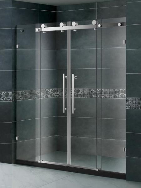 SGCC Certification Double Sliding Shower Enclosures Tempered Glass Stainless