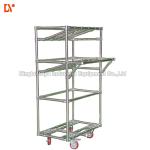 PE Lean Pipe Recycling Tote Cart Turnover Trolley Cold Welded Glossy Surface For