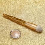 OEM Short Round Domed Liquid Foundation Makeup Brush With Longer Glitter Handle
