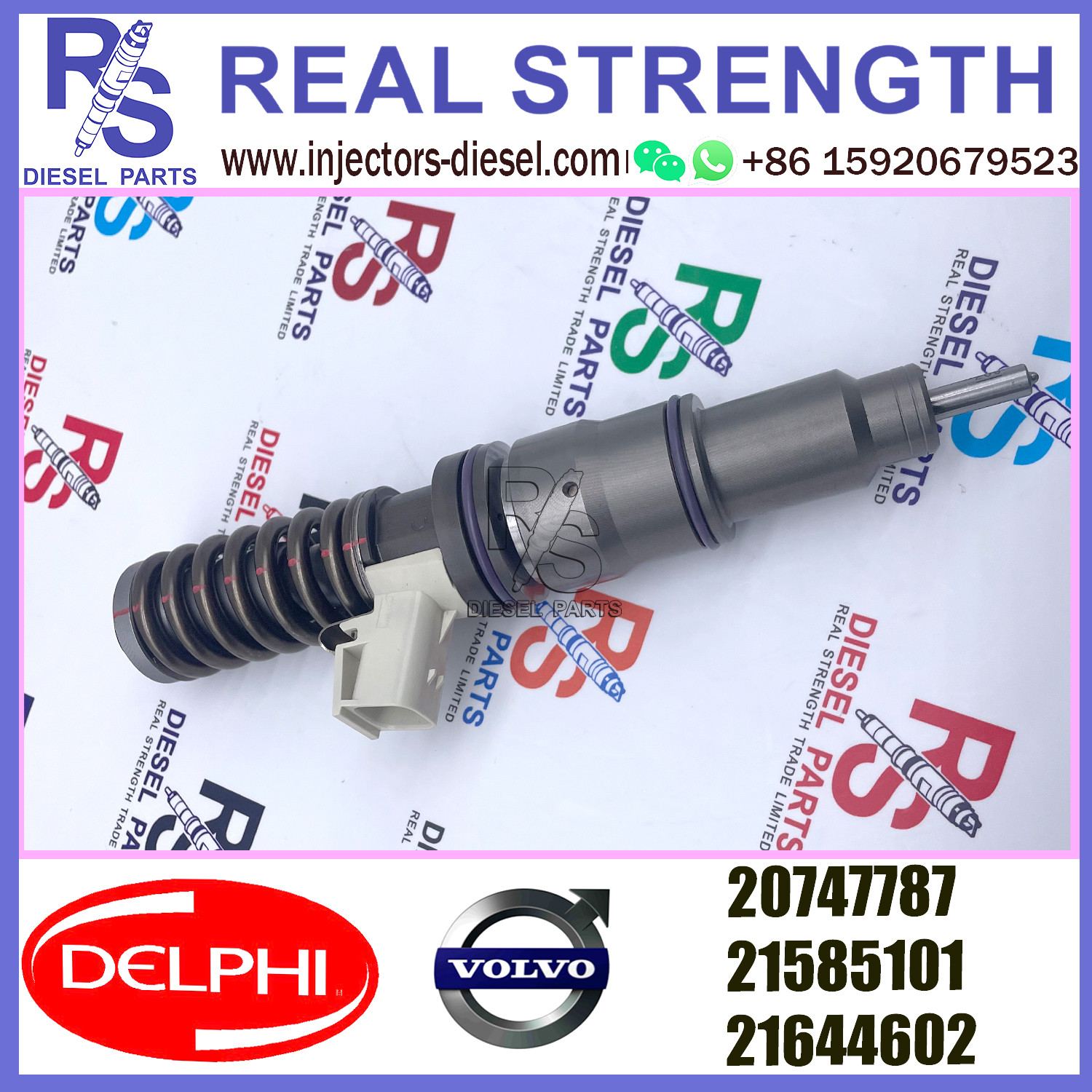 DELPHI 4pin 20747787 21585101 Diesel pump Injector V-O-L-V 20747787 21585101 21644602 for RVI MD11 3503 & 3503 EURO 4