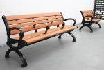 Sandblasted Powder Coated Outdoor Wooden Bench For Farmhouse Courtyard