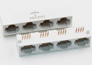 Wholesale White Housing Rj45 Multiple Port Connectors Harmonica Ganged Unshielded from china suppliers