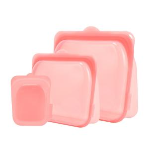 Wholesale Stand Up Platinum Food Grade Silicone Reusable Storage Bag Leakproof Dishwasher Safe Silicone Lunch Box StorageContainer from china suppliers