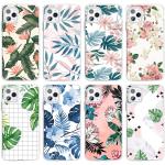 High Clear Camera Protection Phone Cases For Iphone 12 pro max Floral Leaf