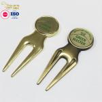 Fork Metal Golf Pitch Repair Tool , Stainless Steel Divot Tool Sublimation Blank