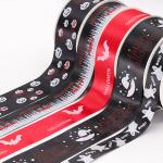 Custom 1-1/2" Black Color Satin Silk Screen Print Ribbon Design
