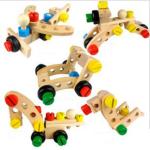 Children's Benefit Intelligence Disassembly Assembly Car Toy Solid Wood Assembly