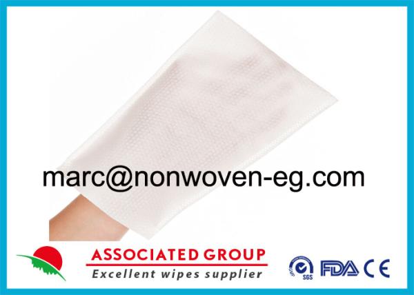Soft 22 x 15 cm Special Spunlace Nonwoven Dry Wet Wash Glove With Ultrasonic