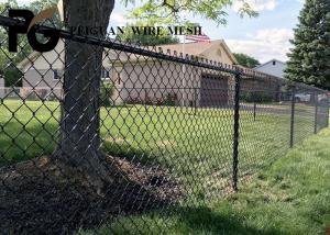 Wholesale 1.5 Inch Metal Chain Link Fence , Black Plastic Coated Chain Link Fence from china suppliers