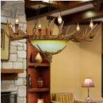 Real elk antler chandelier for indoor home lighting Fixtures (WH-AC-24)