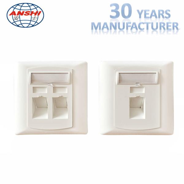 RJ45 Network Faceplate 2 Port 86 Type Wall Face Plate For Telephone / Workstatio