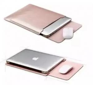 China 15 / 16 Inch PU Leather Laptop Sleeve Bag Embossing Logo Compatible With Macbook Pro on sale